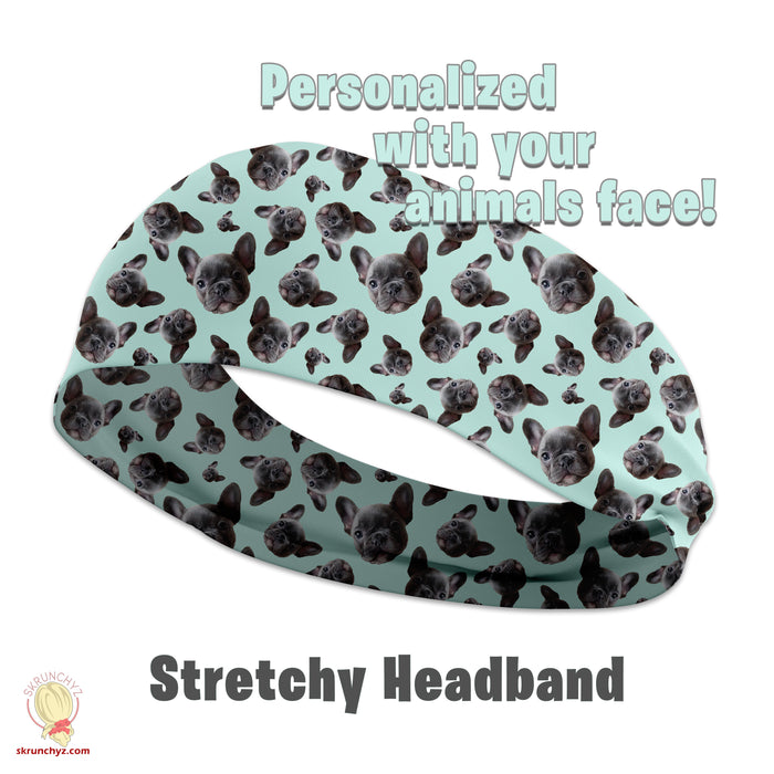 Personalized Animal Faces Stretchy Headband, Funny Animal Faces Head Band Accessory, Hilarious gift idea for pet lovers, Pet Headband