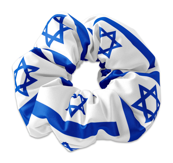 Israel Flag Scrunchie Hair Tie, Yom Ha'atzmaut Hair Accessory, Israel Independence Day, Israeli Independence