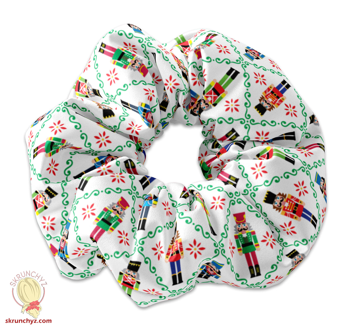 Christmas Nutcracker Scrunchie, Christmas Presents Themed Scrunchie Hair Tie, Xmas Scrunchys, Xmas Scrunchies, Winter Holiday Scrunchies, Nut Cracker