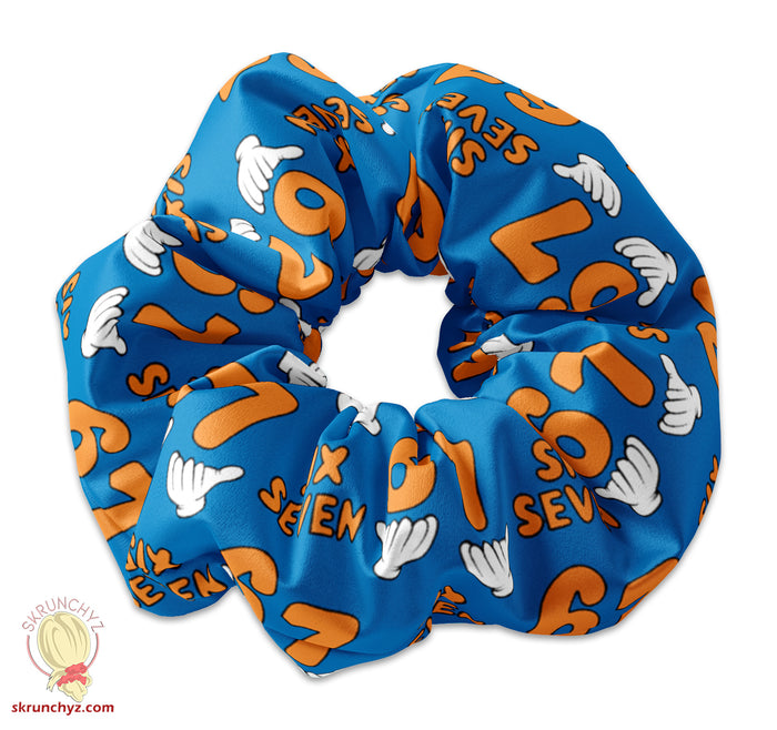 6 7 Pattern Scrunchie Collection, Six Seven Scrunchys, 6/7 Retro Scrunchies Colorful Meme Design Hair Scrunchies, 80s Scrunchy Skrunchyz.com