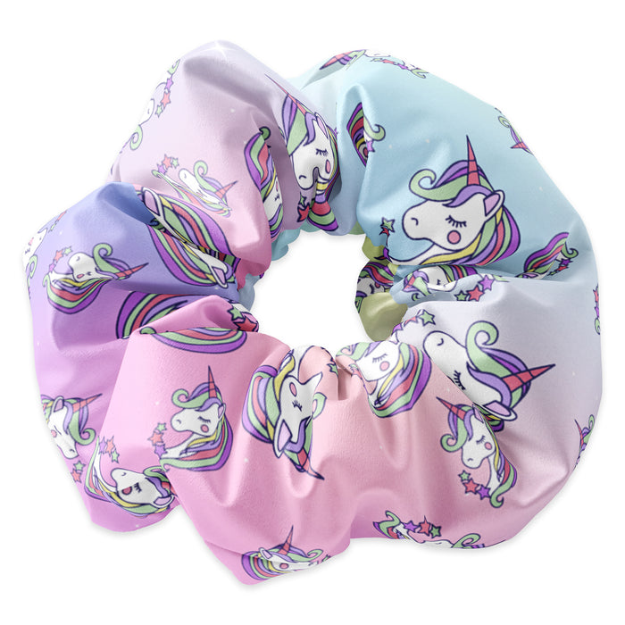 Pastel Magical Unicorn Head Scrunchie Hair Tie, Colorful Unicorn Scrunchy Accessory, Cute Scrunchies, Rainbow Unicorn Birthday Party Favors