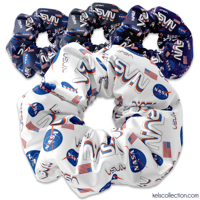 National Aeronautics and Space Admin Scrunchie Hair Tie, Space Scrunchie Hair Tie, Astronaut Scrunchy, Space Cadet STEM Scrunchys