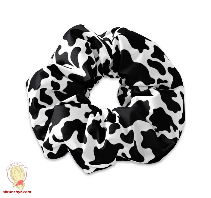 Cow Spots Pattern Scrunchie Hair Tie, Cow Scrunchys, Cow Skin Scrunchie Hair Accessory, Farm Life Scrunchy, Animal Hair Accessories