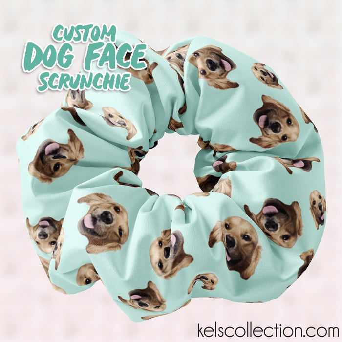 Personalized Dog Faces Scrunchie Hair Tie, Funny Dog Faces Scrunchy Hair Accessory, Hilarious gift idea for all ages