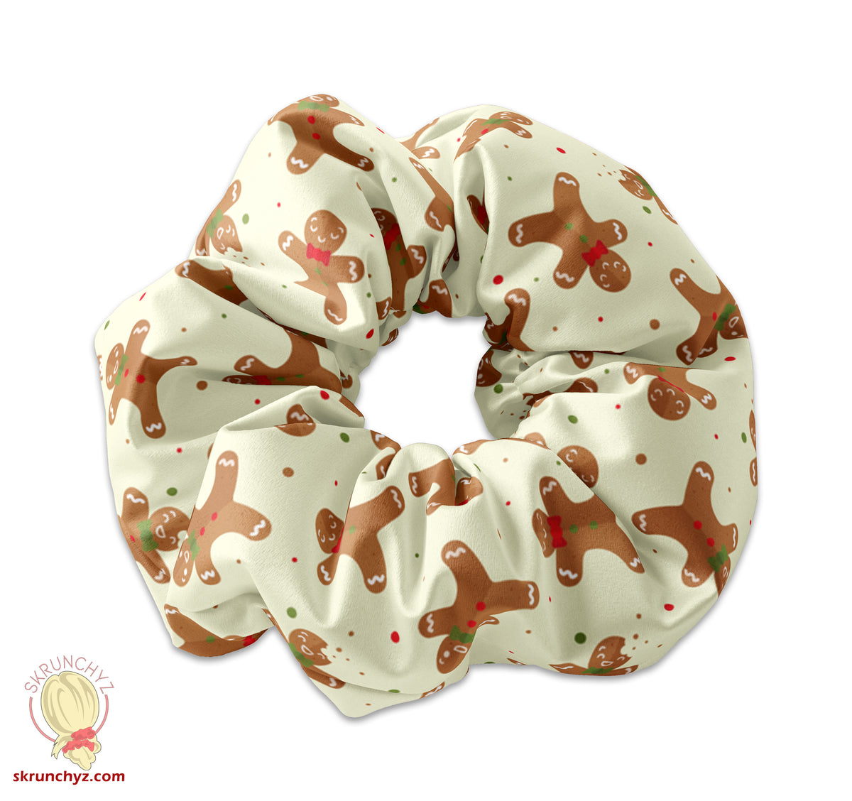 Gingerbread Men Scrunchy, Winter Cookie Themed Scrunchie Hair Tie, Christmas Scrunchys, Xmas Scrunchies, Holiday Scrunchies