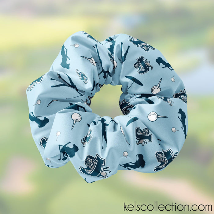 Personalized Golf Scrunchie Hair Tie, Your Choice of Colors, School Color Team Scrunchie with Number