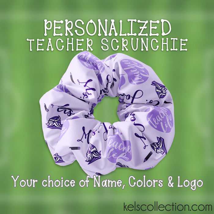 Personalized Teacher Scrunchie Hair Tie, Teacher Appreciation Scrunchy, Gift for Your Favorite Teacher