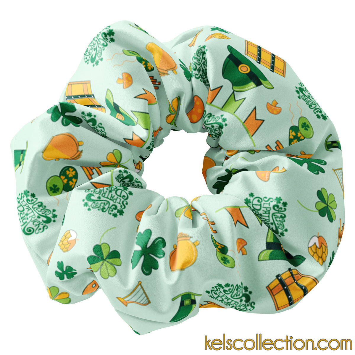 Saint Patricks Day Spirit Kelly Green Scrunchie Hair Tie, St Patricks Day Scrunchie Hair Tie, St. Patricks Day Green Scrunchy, St Pattys Day