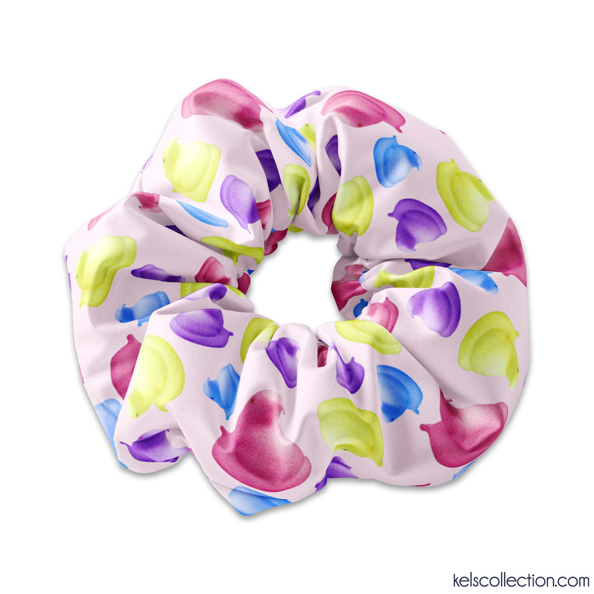 Easter Marshmallow Chicks Candy Scrunchie Hair Tie, Easter Colorful Candy Scrunchy Hair Tie Accessory, Easter Scrunchies