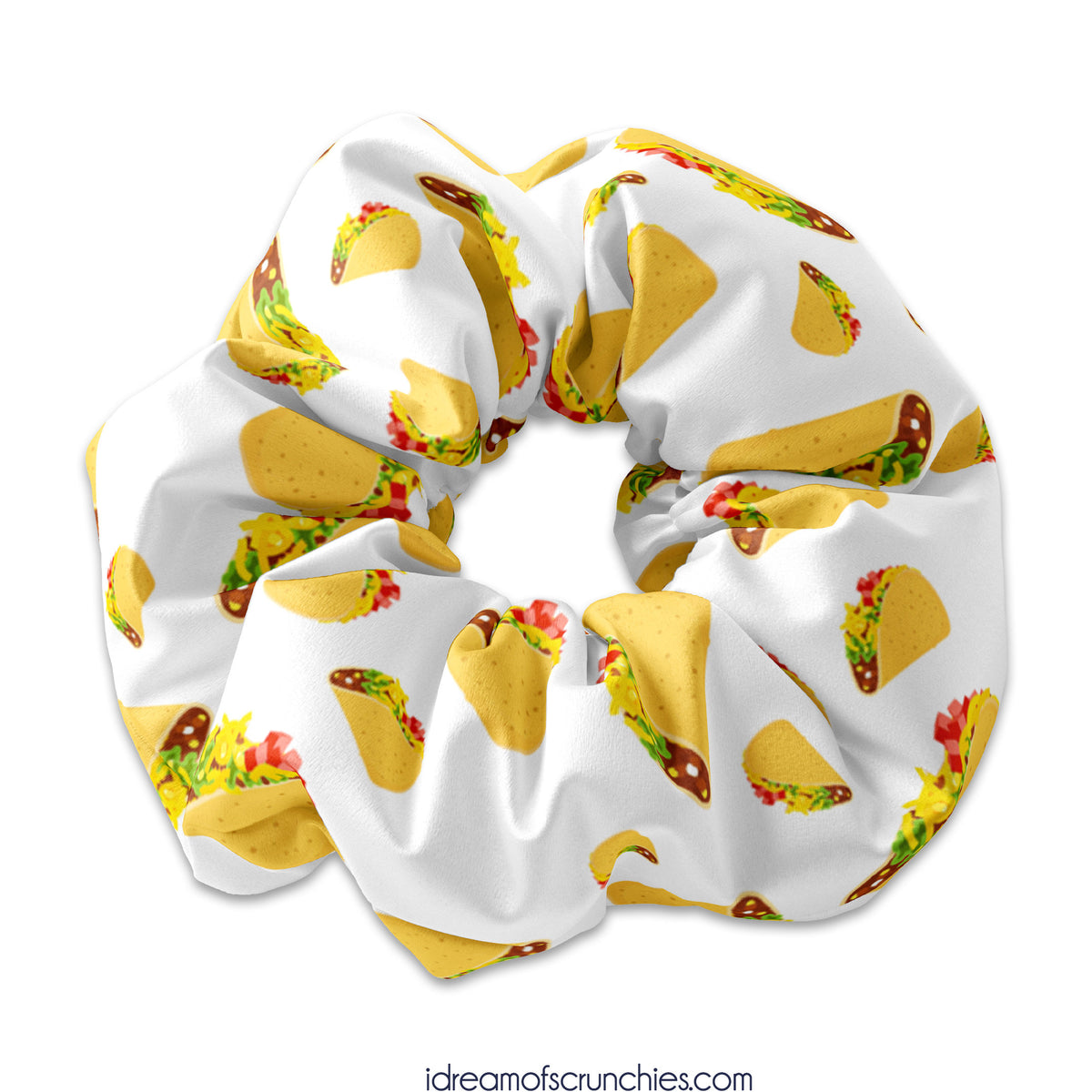 Tacos Pattern Scrunchie Hair Tie, Taco Bout it Hair Bow Ribbon, Taco Scrunchy Hair Accessory, Taco Scrunchys, Taco Scrunchie Hair Ties