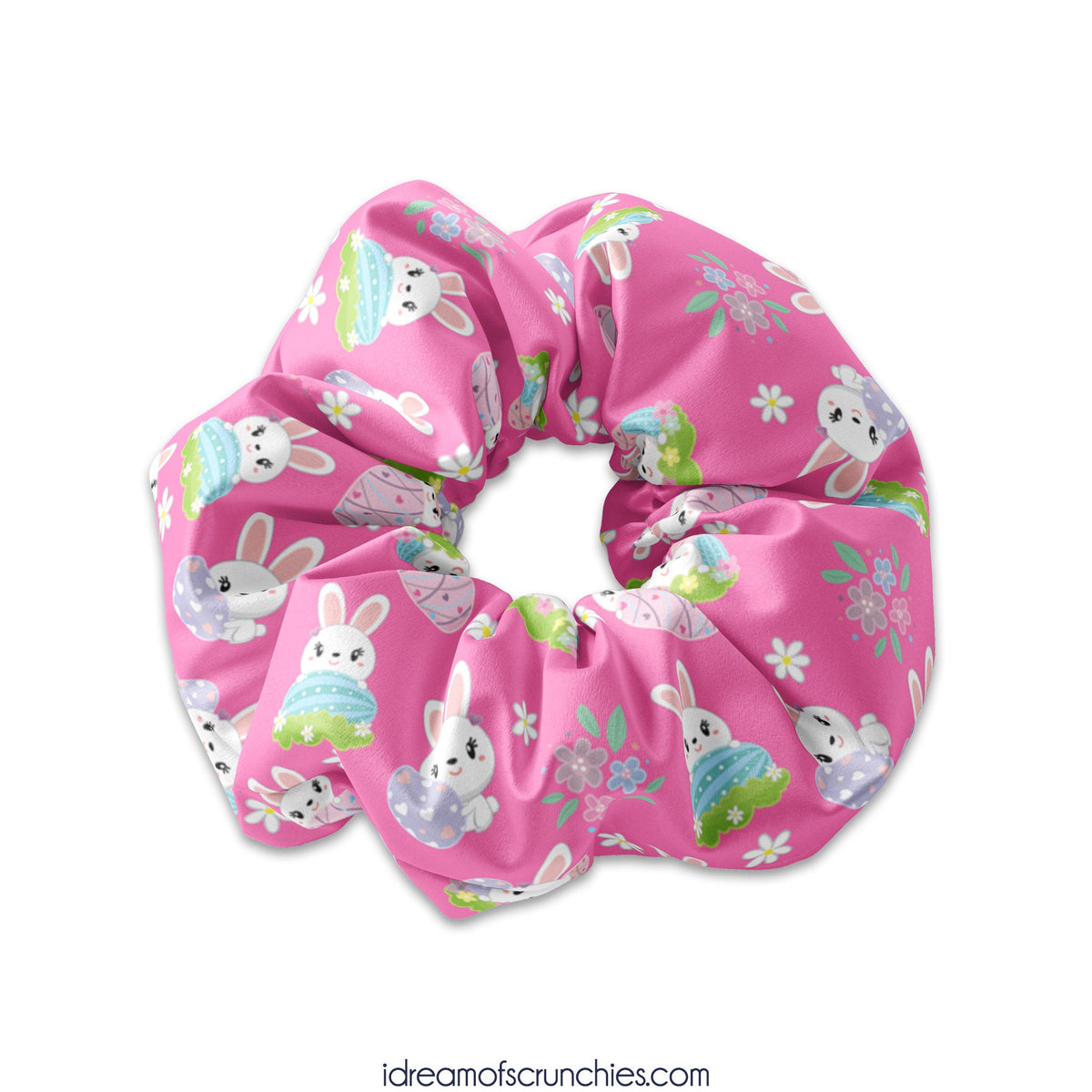 Easter Bunny & Eggs Hair Scrunchie, Easter Colorful Candy Scrunchy Hair Tie Accessory, Easter Scrunchies, Easter Rabbit