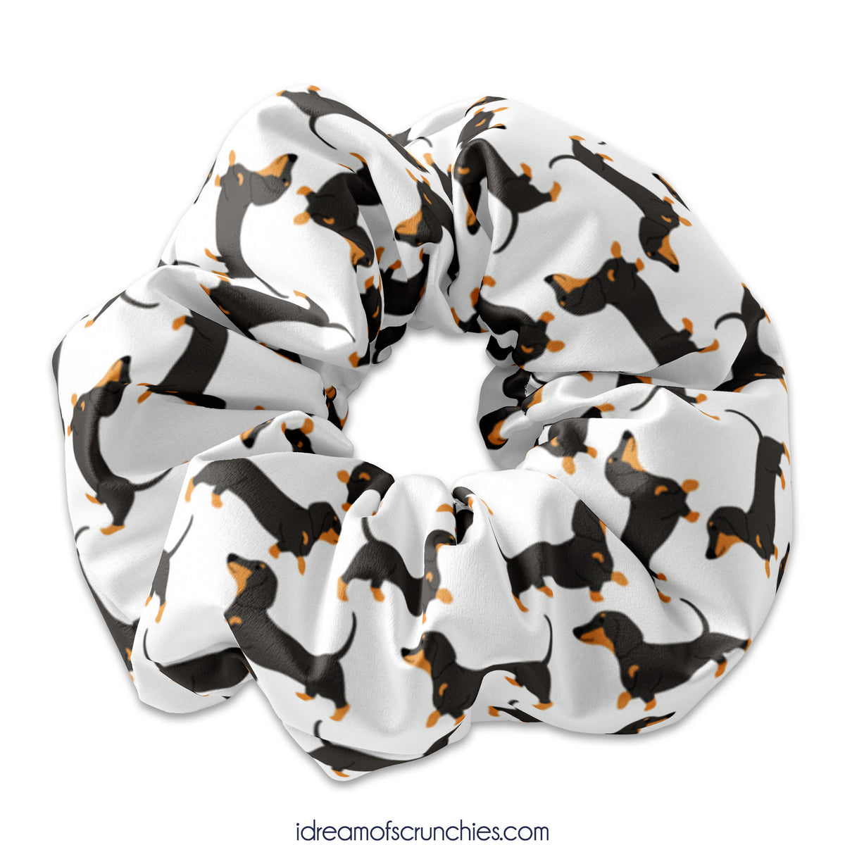 Cute Dachshund Pattern Scrunchy, Dachshund Dog Scrunchies, Dog Print Scrunchy Hair ties