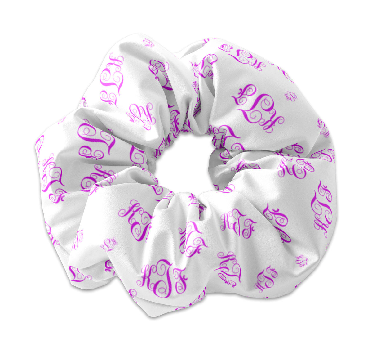 Personalized Monogram Scrunchie Hair Tie, Monogram Initials Scrunchy Hair Accessory