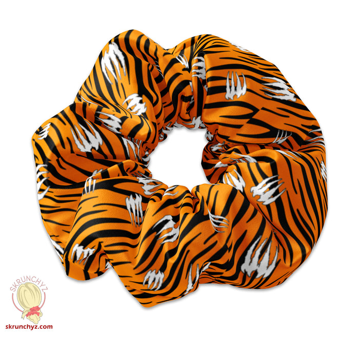 Tiger Stripes with Claw Marks Scrunchie Hair Tie, Tiger Scrunchys, Tiger Claw Scrunchie Hair Accessory