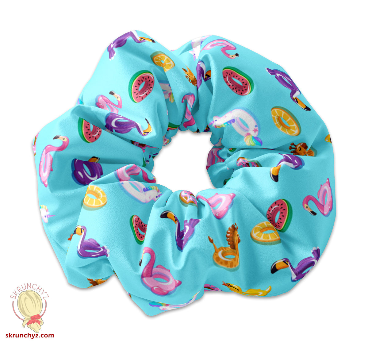 Summertime Pool Toys Scrunchie Hair Tie, Colorful Pool Toys Scrunchy Accessory, Cute Scrunchies, Summer Birthday Party Favors