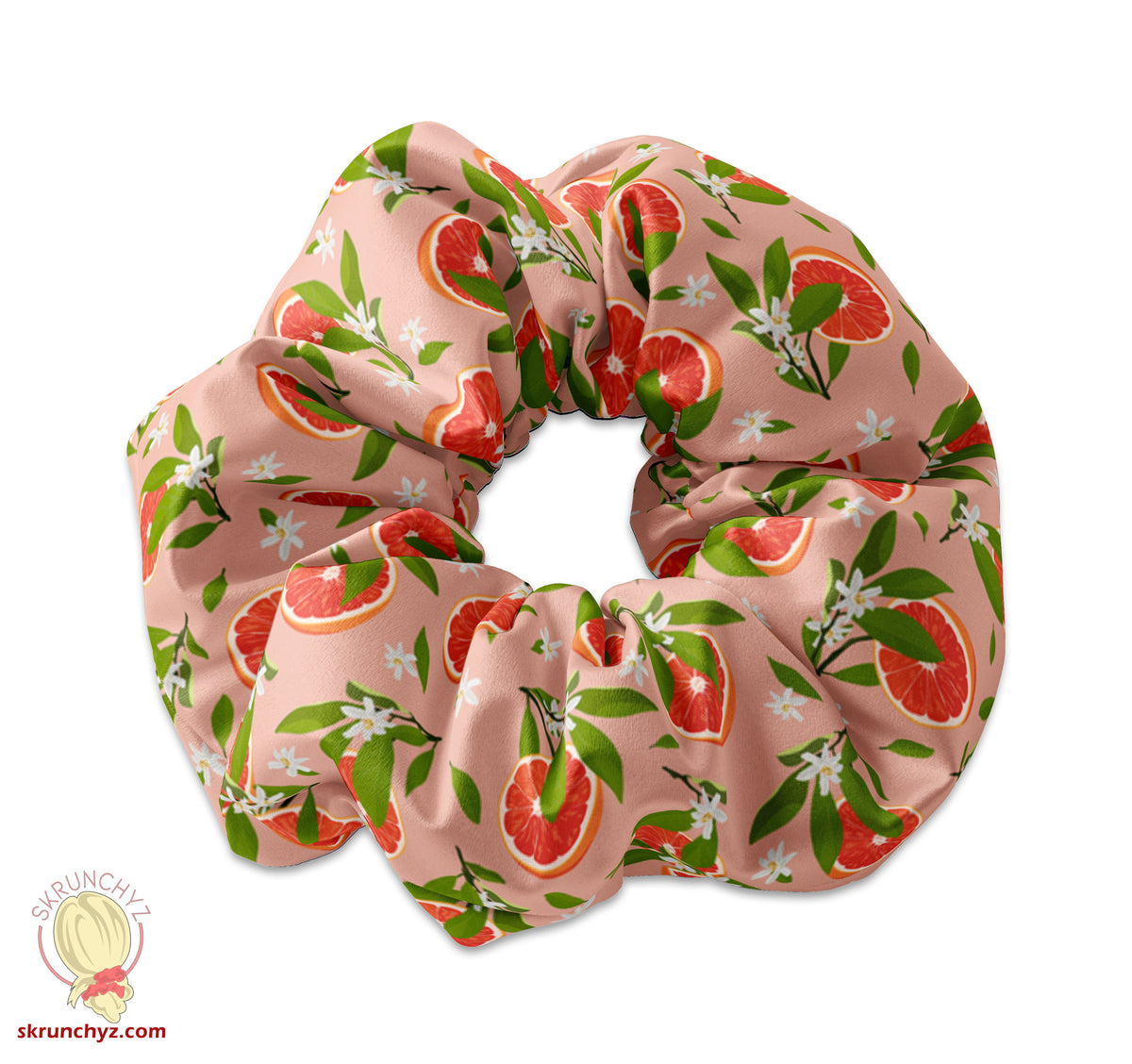 Colorful Grapefruit Scrunchie Hair Tie, Fruit Inspired Scrunchys, Spring Fruit Hair Accessory, Summer Fruit Hair Tie, Fruit Scrunchies