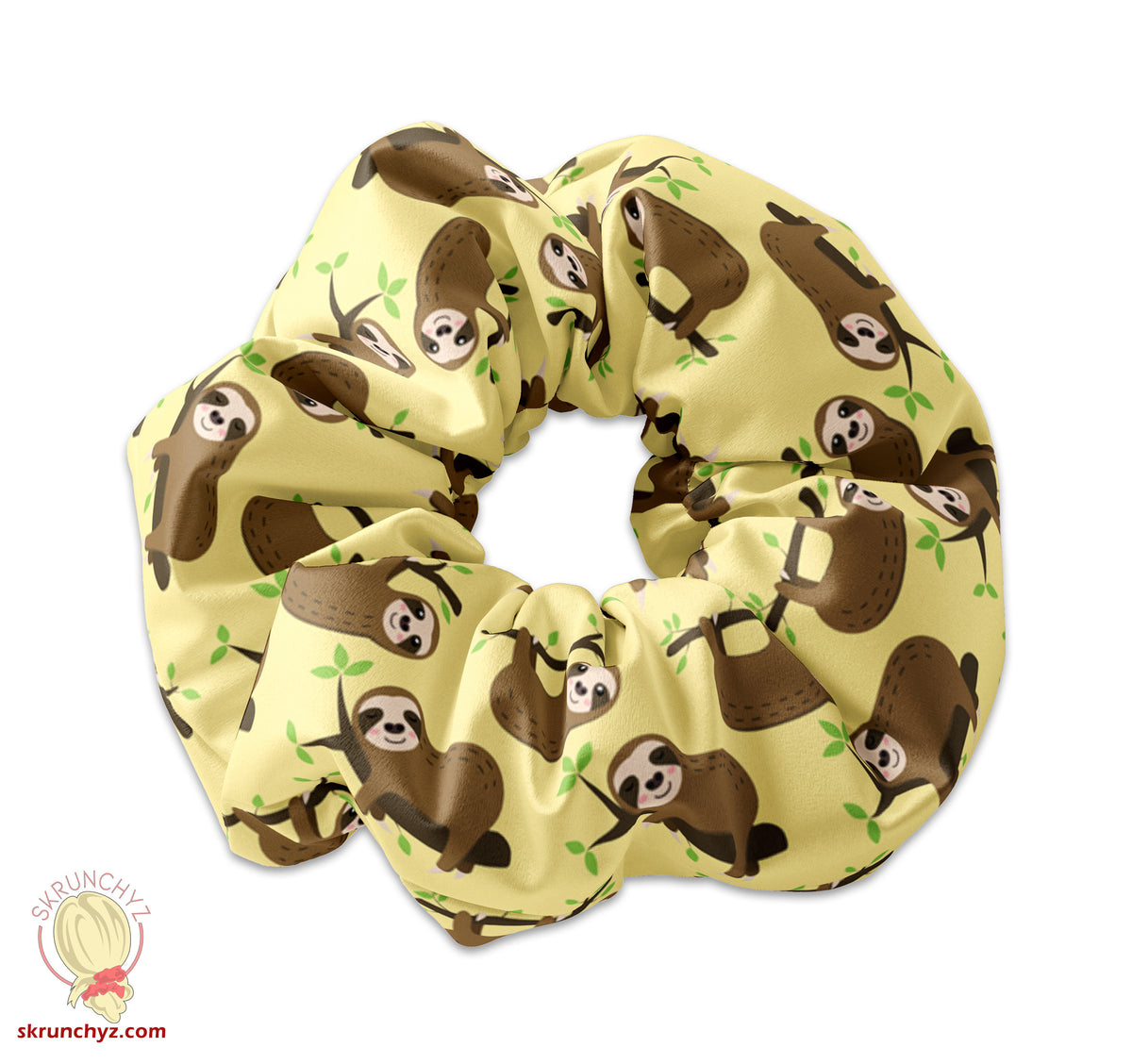 Cute Sloth Scrunchie Hair Tie, Sloth Life Scrunchy Hair Tie