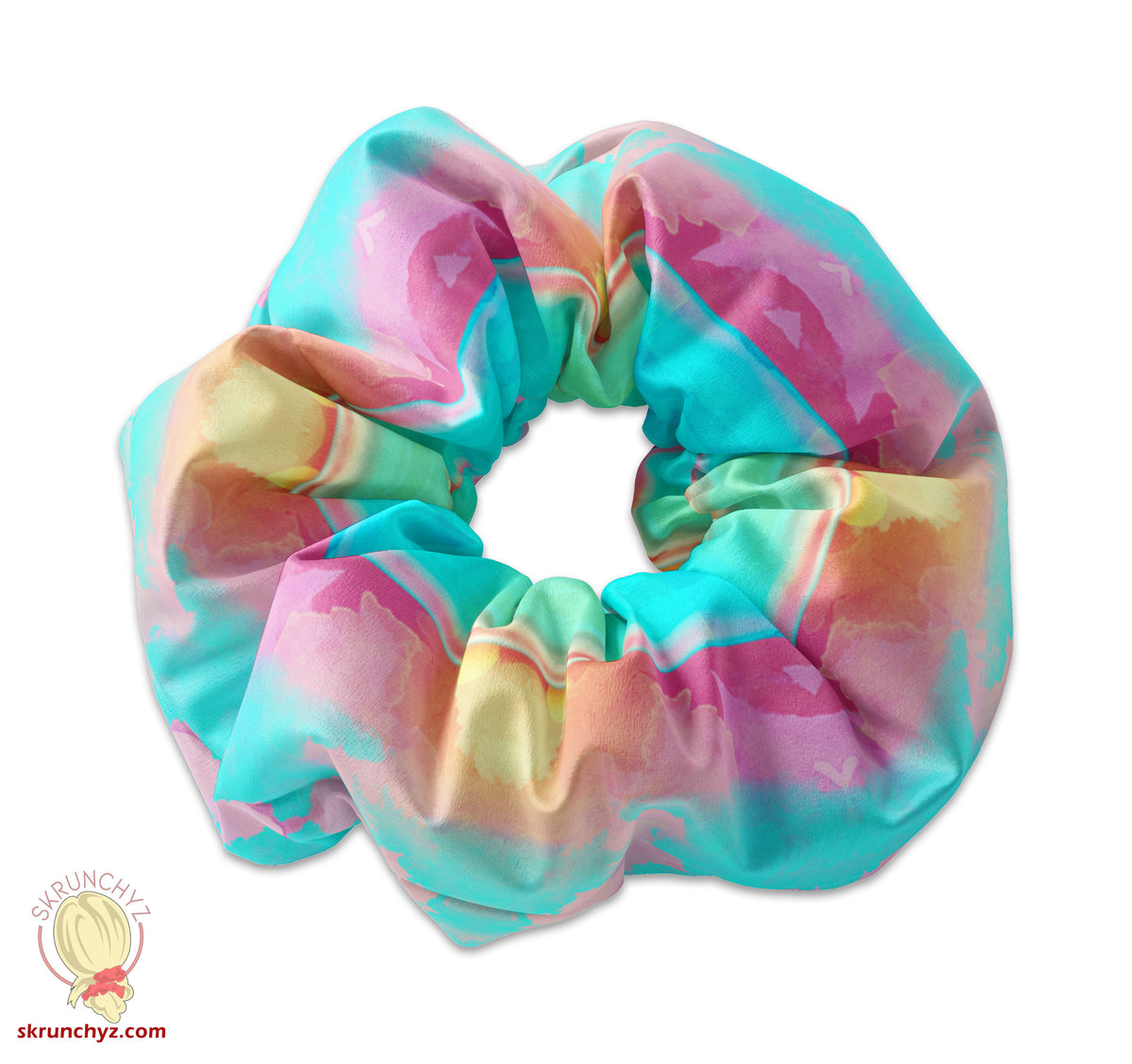 Watercolor Ocean Sunset Pattern Scrunchie Hair Tie, Colorful Beach Sunset Scrunchy Hair Tie Accessory, Cute Scrunchies for Girls