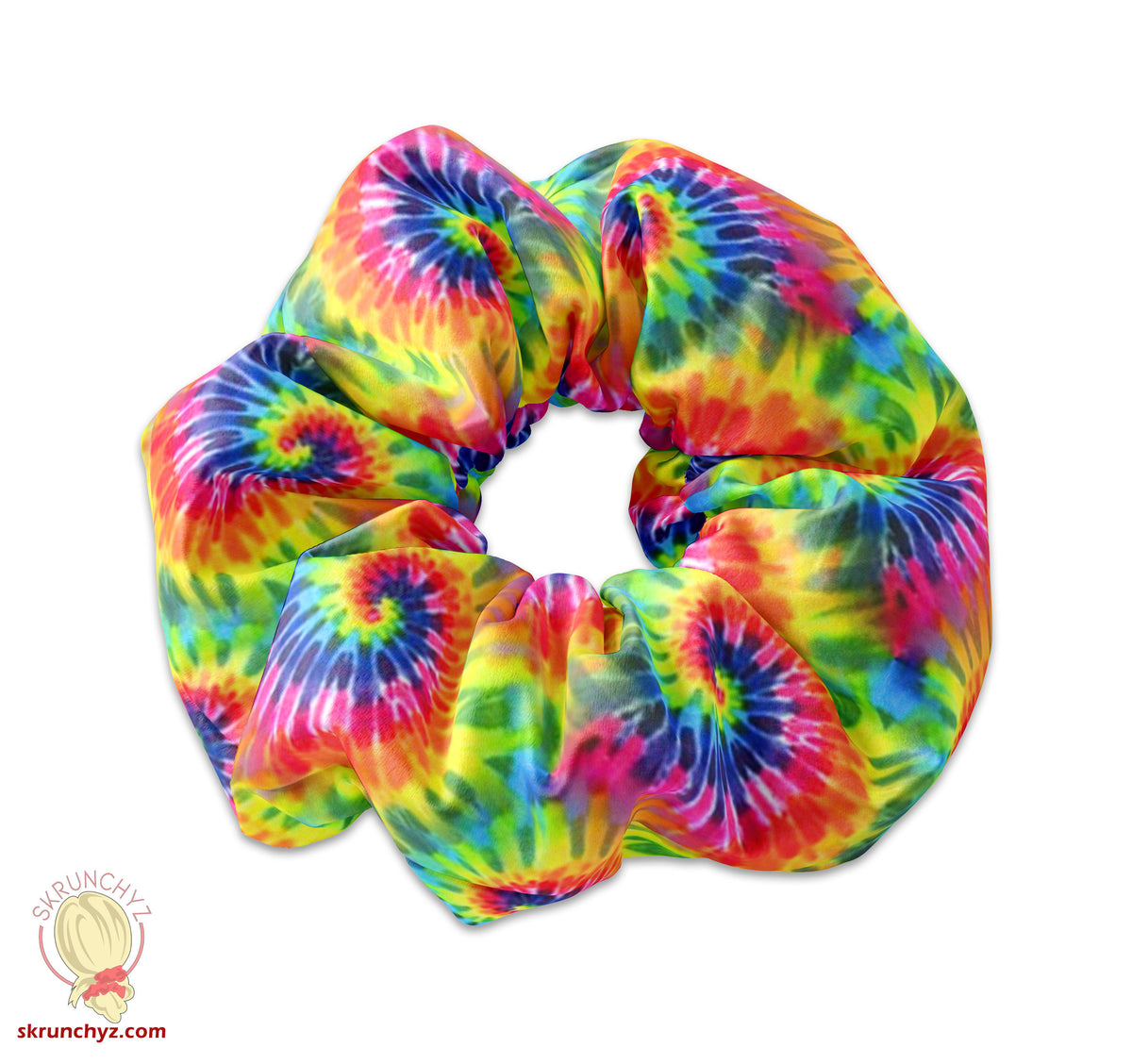 Vibrant Tie Dye Colored Scrunchie Hair Tie, Hair Scrunchy,