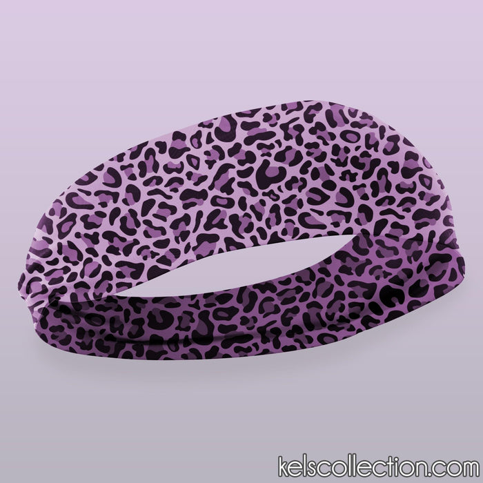 Leopard Print Stretchy Headband - Purple Cheetah - Coral Leopard - Trendy Headband, Great for Casual and Active wear - Yoga