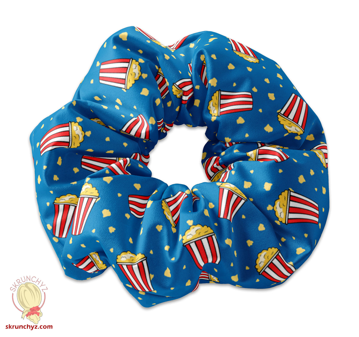 Pin Stripe Popcorn Bucket Scrunchie - Movie Theather Pop corn Scrunchy
