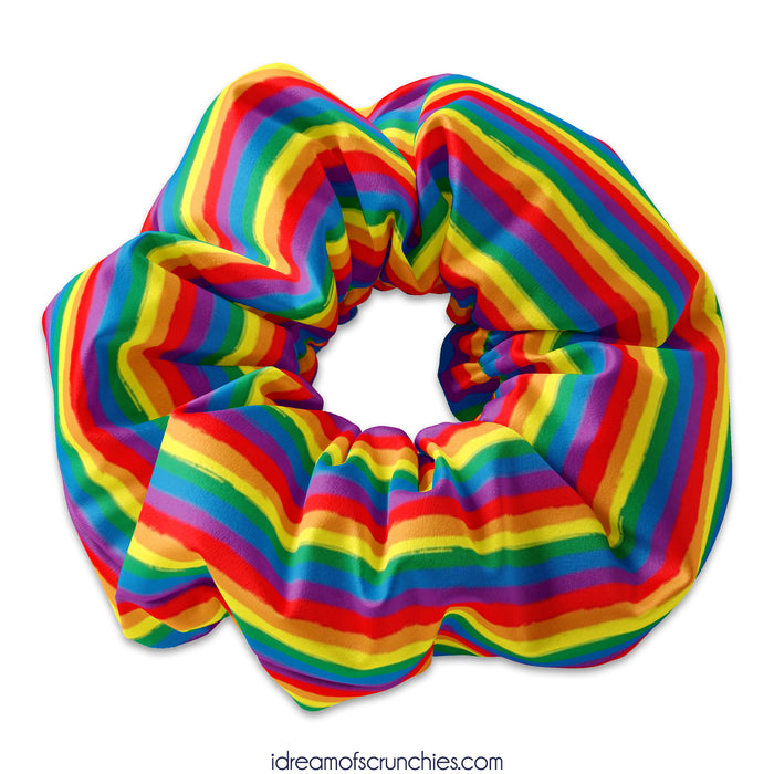 Colorful Rainbow Stripes Scrunchie Hair Tie