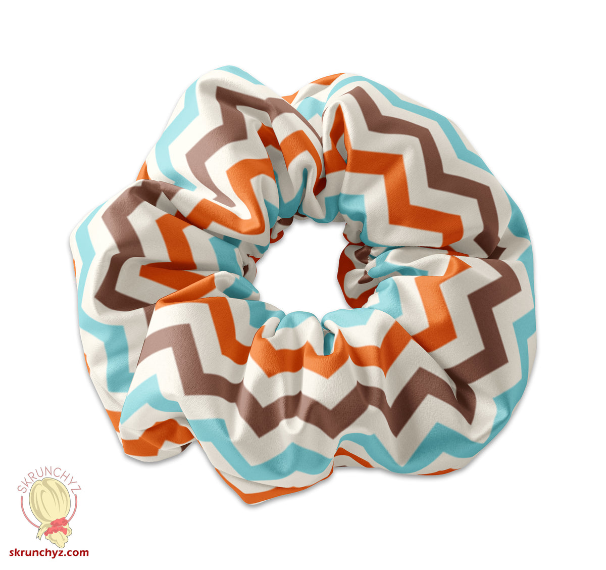 Retro 70's Zig-Zag Pattern Scrunchie