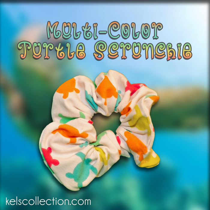Multi-Color Turtle Scrunchie - Save the Turtles