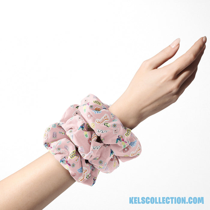 VSCO Inspired Scrunchie with Pastel Pink Fabric
