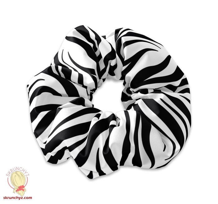 Zebra Pattern Scrunchie Hair Tie, Zebra Scrunchys, Zebra Skin Scrunchie Hair Accessory, Zoo Scrunchy, Animal Hair Accessories